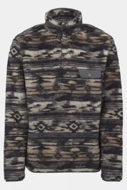 Ayacucho Mens Chalten Printed Snap Button Half Zip Fleece