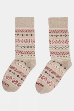 Ayacucho Unisex Light Fair Isle Crew Wool Socks