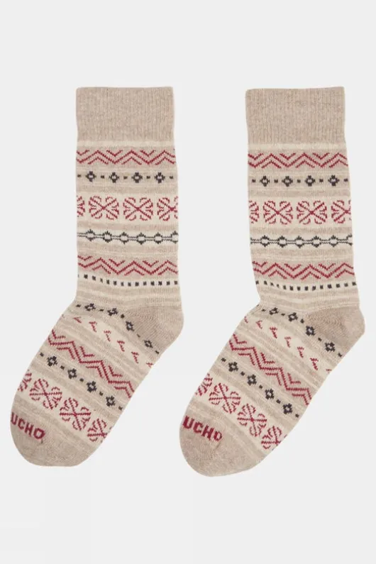 Ayacucho Unisex Light Fair Isle Crew Wool Socks