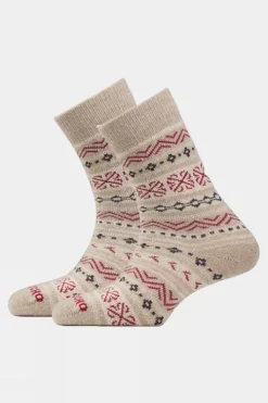 Ayacucho Unisex Light Fair Isle Crew Wool Socks