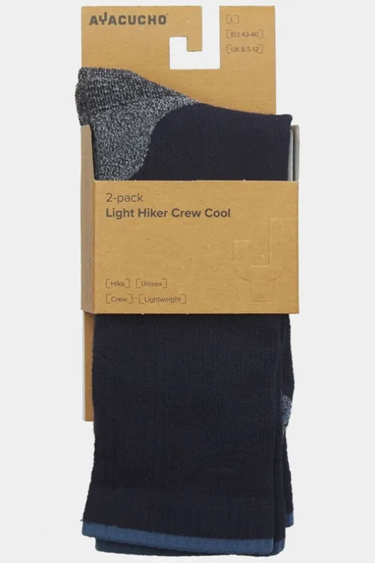 Ayacucho Unisex Light Hiker Crew Cool Socks (2 Pack)