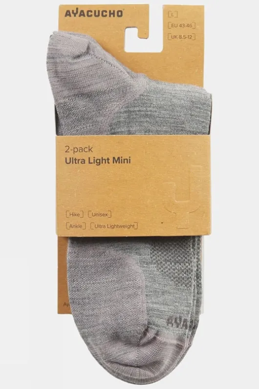 Ayacucho Unisex Ultra Light Mini Socks (2 Pack)