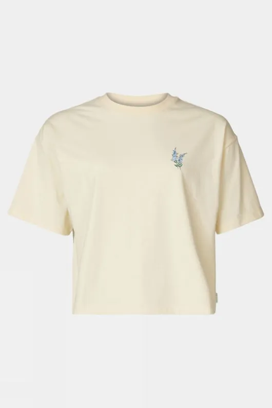 Ayacucho Womens Cropped Mini Embroidery T-Shirt