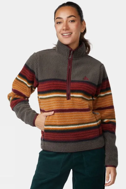 Ayacucho Womens Stripe Printed Half Zip Fleece