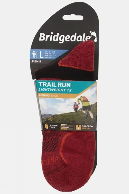 Bridgedale Mens Lightweight T2 Merino Sport 3/4 Crew Socks