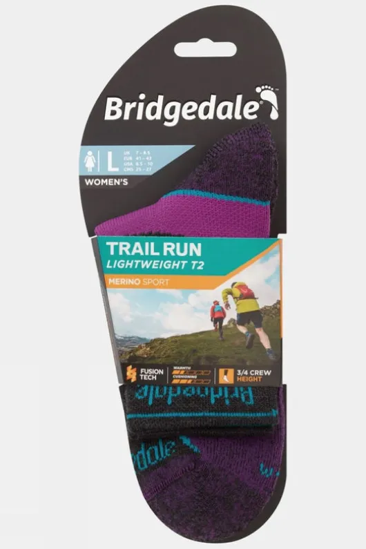 Bridgedale Womens Lightweight T2 Merino Sport 3/4 Crew Socks