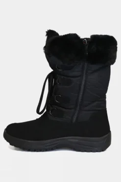 Calzat Womens Fur Trim Traction Snow Boots