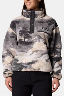 Columbia Womens Helvetia II Cropped Sherpa Half Snap Printed Fleece