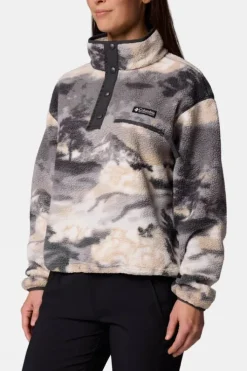 Columbia Womens Helvetia II Cropped Sherpa Half Snap Printed Fleece