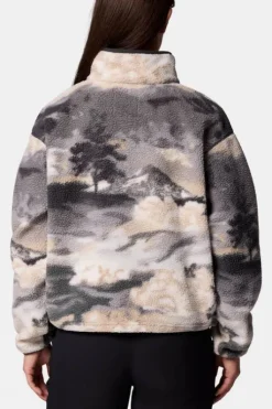 Columbia Womens Helvetia II Cropped Sherpa Half Snap Printed Fleece