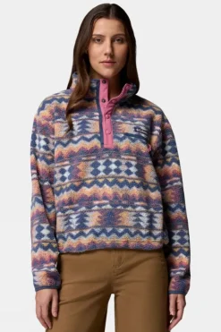 Columbia Womens Helvetia II Cropped Sherpa Half Snap Printed Fleece