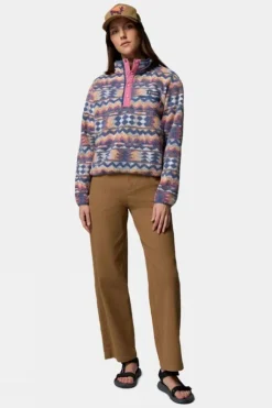 Columbia Womens Helvetia II Cropped Sherpa Half Snap Printed Fleece
