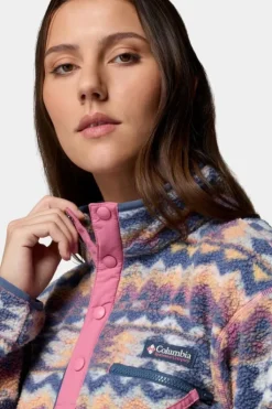Columbia Womens Helvetia II Cropped Sherpa Half Snap Printed Fleece