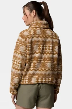 Columbia Womens Helvetia II Cropped Sherpa Half Snap Printed Fleece