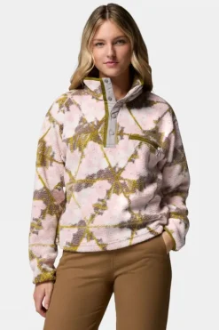 Columbia Womens Helvetia II Cropped Sherpa Half Snap Printed Fleece