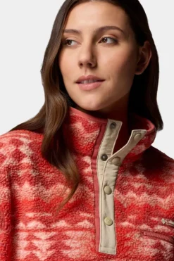 Columbia Womens Helvetia II Cropped Sherpa Half Snap Printed Fleece