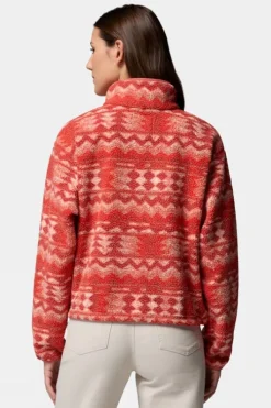 Columbia Womens Helvetia II Cropped Sherpa Half Snap Printed Fleece