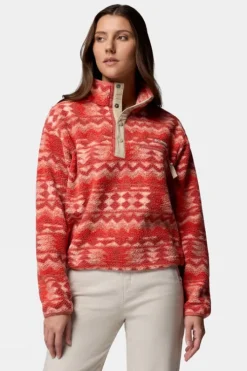 Columbia Womens Helvetia II Cropped Sherpa Half Snap Printed Fleece