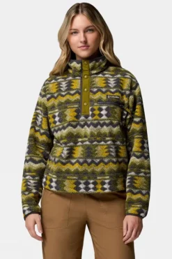 Columbia Womens Helvetia II Cropped Sherpa Half Snap Printed Fleece