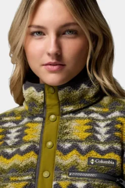 Columbia Womens Helvetia II Cropped Sherpa Half Snap Printed Fleece