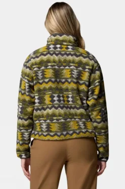 Columbia Womens Helvetia II Cropped Sherpa Half Snap Printed Fleece
