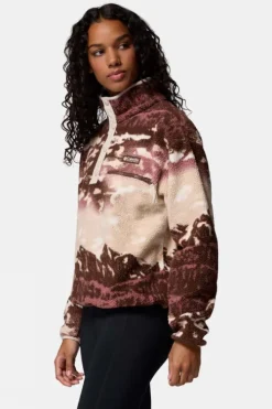 Columbia Womens Helvetia II Cropped Sherpa Half Snap Printed Fleece
