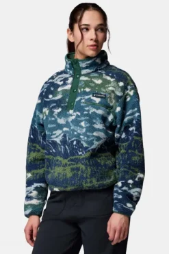 Columbia Womens Helvetia II Cropped Sherpa Half Snap Printed Fleece