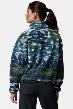 Columbia Womens Helvetia II Cropped Sherpa Half Snap Printed Fleece