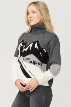 Krimson Klover Womens Les Alpes Turtleneck Knitted Sweater