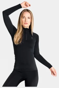 Odlo Womens Performance Warm Eco Half Zip Base Layer Top