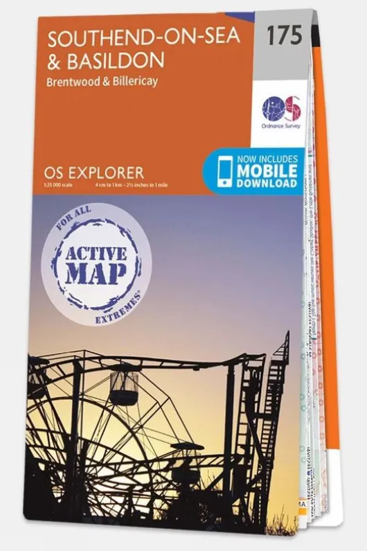 Ordnance Survey Active Explorer Map 175 Southend-on-Sea and Basildon