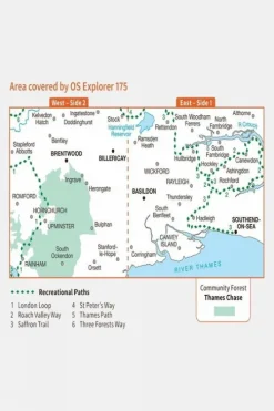 Ordnance Survey Active Explorer Map 175 Southend-on-Sea and Basildon