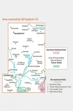Ordnance Survey Active Explorer Map 112 Launceston and Holsworthy