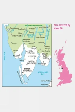 Ordnance Survey Active Landranger Map 96 Barrow-in-Furness and South Lakeland