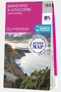 Ordnance Survey Active Landranger Map 180 Barnstaple and Ilfracombe