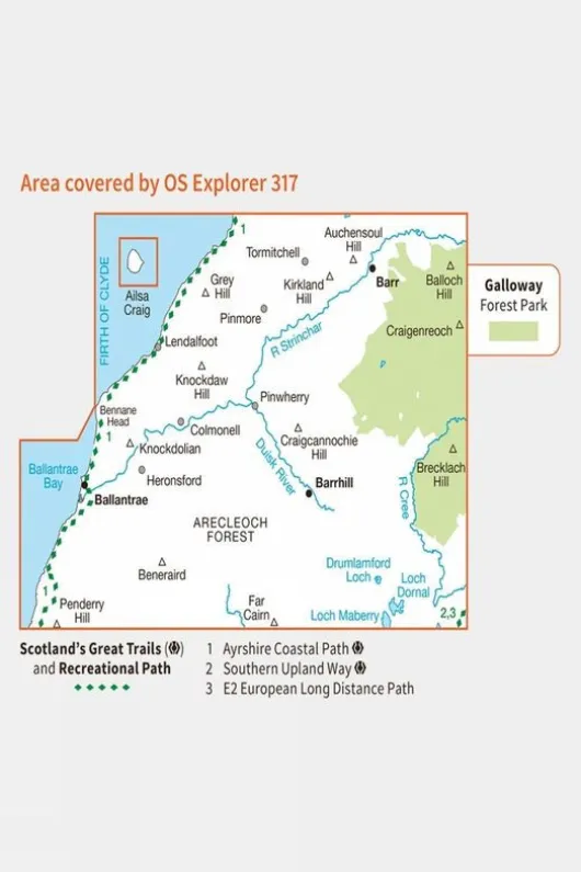 Ordnance Survey Explorer Map 317 Ballantrae, Barr and Barrhill