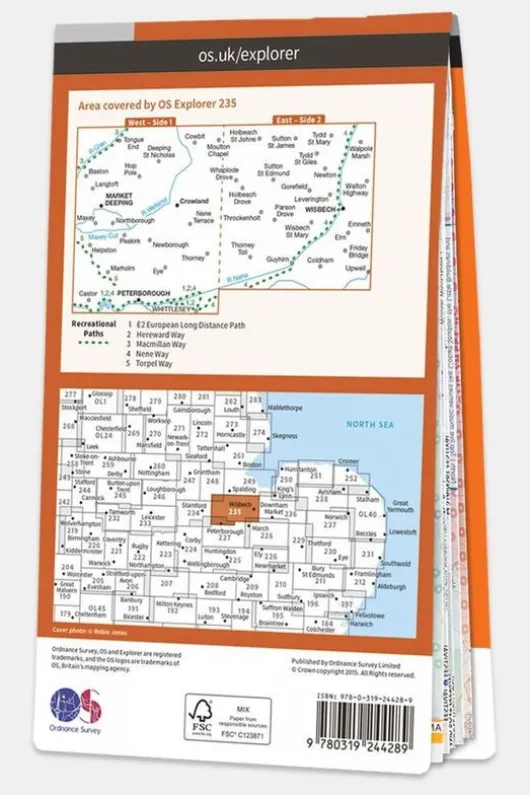 Ordnance Survey Explorer Map 235 Wisbech and Peterborough North