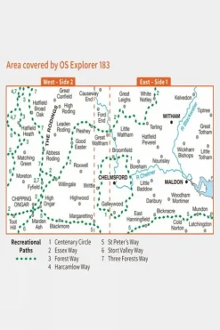 Ordnance Survey Explorer Map 183 Chelmsford and The Rodings