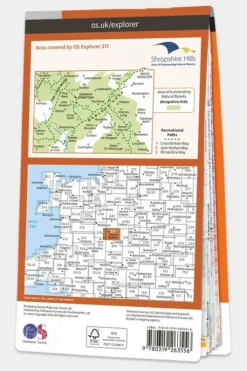 Ordnance Survey Explorer Map 217 The Long Mynd and Wenlock Edge