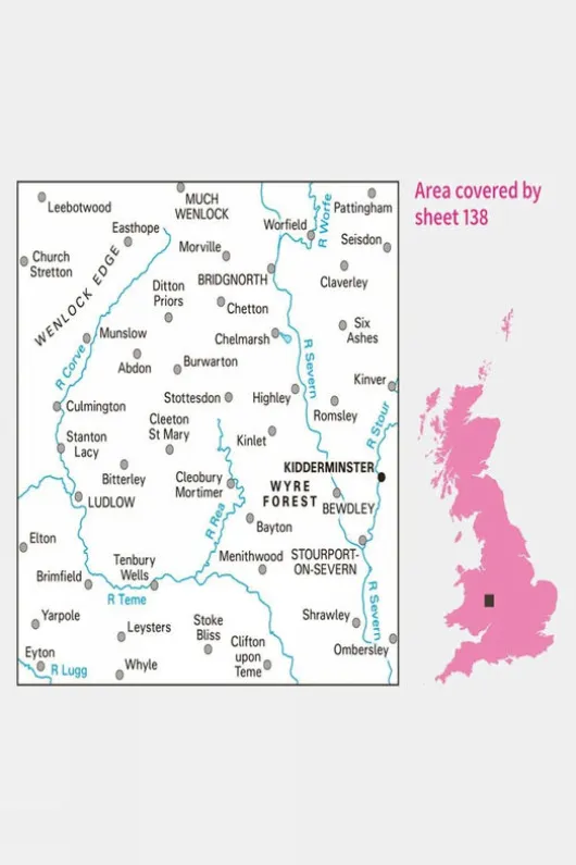 Ordnance Survey Landranger Map 138 Kidderminster and Wyre Forest