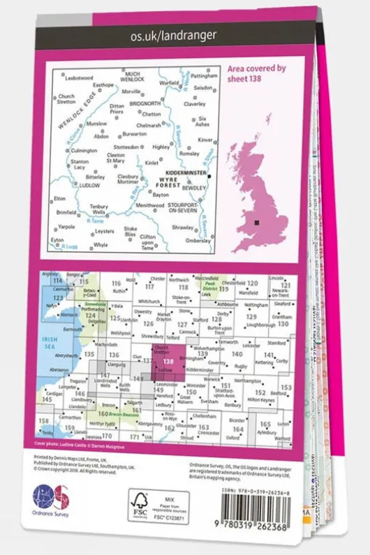 Ordnance Survey Landranger Map 138 Kidderminster and Wyre Forest