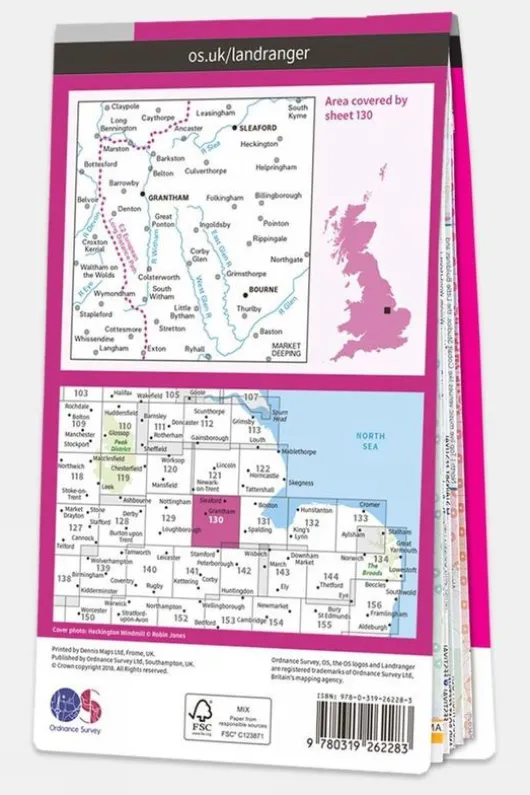 Ordnance Survey Landranger Map 130 Grantham