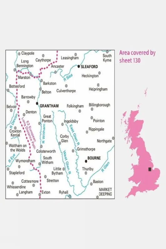 Ordnance Survey Landranger Map 130 Grantham