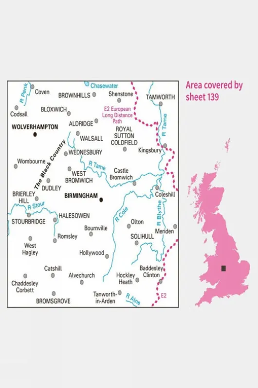 Ordnance Survey Landranger Map 139 Birmingham and Wolverhampton