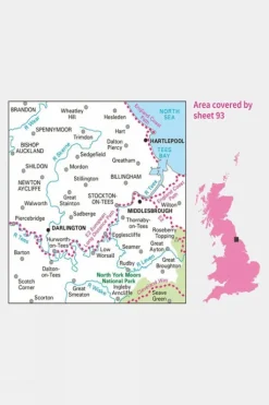 Ordnance Survey Landranger Map 93 Middlesbrough