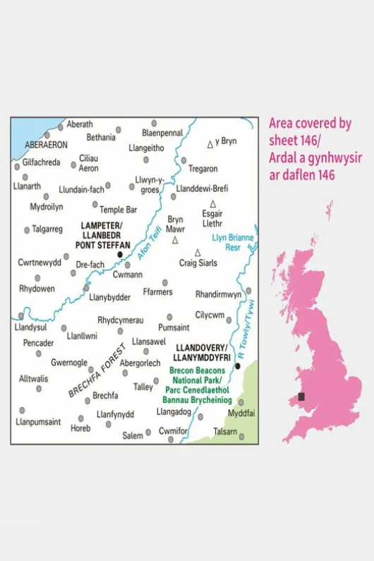 Ordnance Survey Landranger Map 146 Lampeter and Llandovery