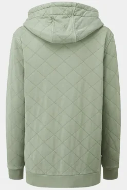 Passenger Womens Clementine Recycled Quilted Popper Up Hoodie