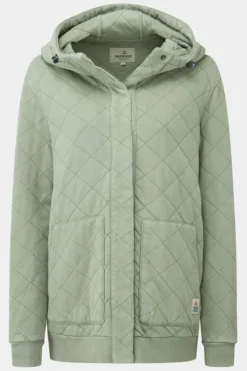 Passenger Womens Clementine Recycled Quilted Popper Up Hoodie