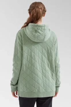 Passenger Womens Clementine Recycled Quilted Popper Up Hoodie