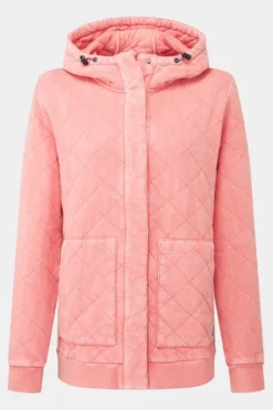 Passenger Womens Clementine Recycled Quilted Popper Up Hoodie
